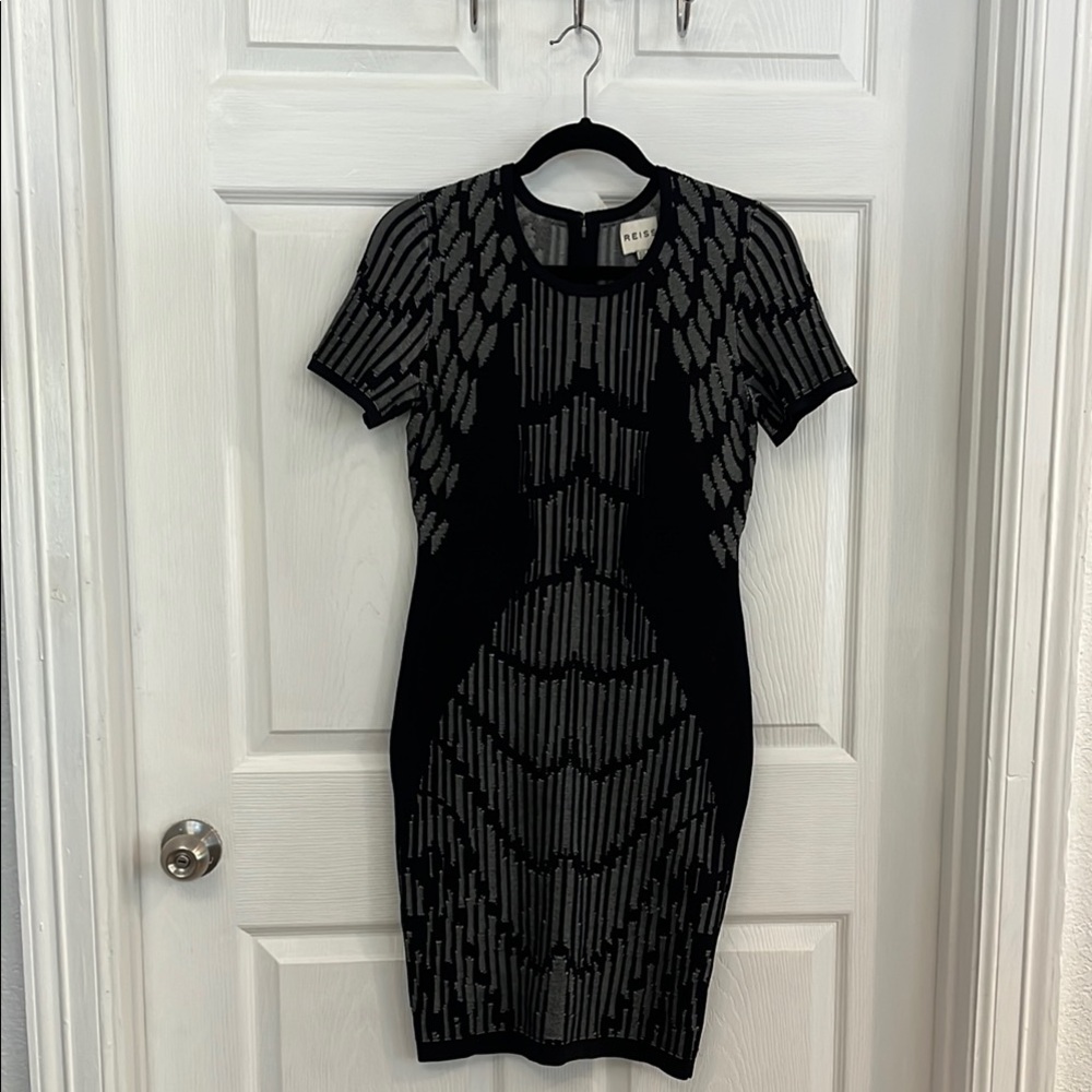 Reiss Printed Midi Bandage Dress